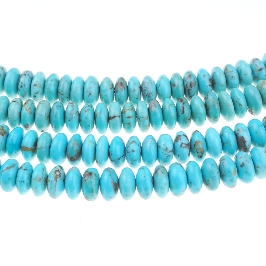 Kingman Turquoise  8mm Rondelle - 15-16 Inch