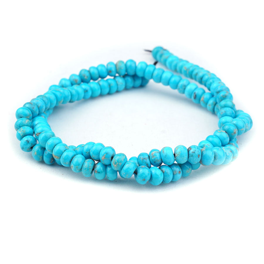 Sleeping Beauty Turquoise 4X6mm Rondelle Limited Editions 18" Strand - DSPremier - Goody Beads