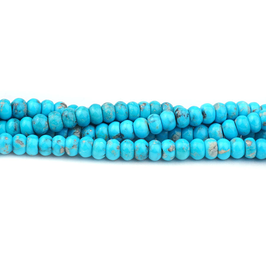 Sleeping Beauty Turquoise 4X6mm Rondelle Limited Editions 18" Strand - DSPremier - Goody Beads