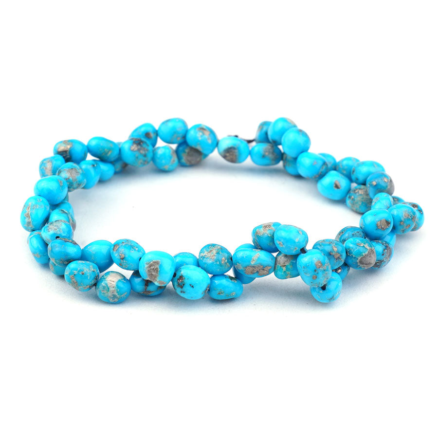 Sleeping Beauty Turquoise 6-8mm Nugget With Pyrite Limited Editions 18" Strand - DSPremier - Goody Beads