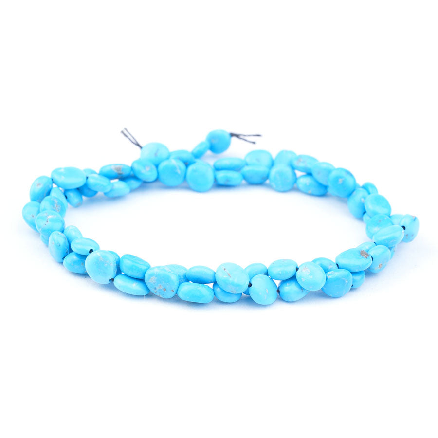 Sleeping Beauty Turquoise 7-9mm Flat Nugget Limited Editions 18.5" Strand - DSPremier - Goody Beads