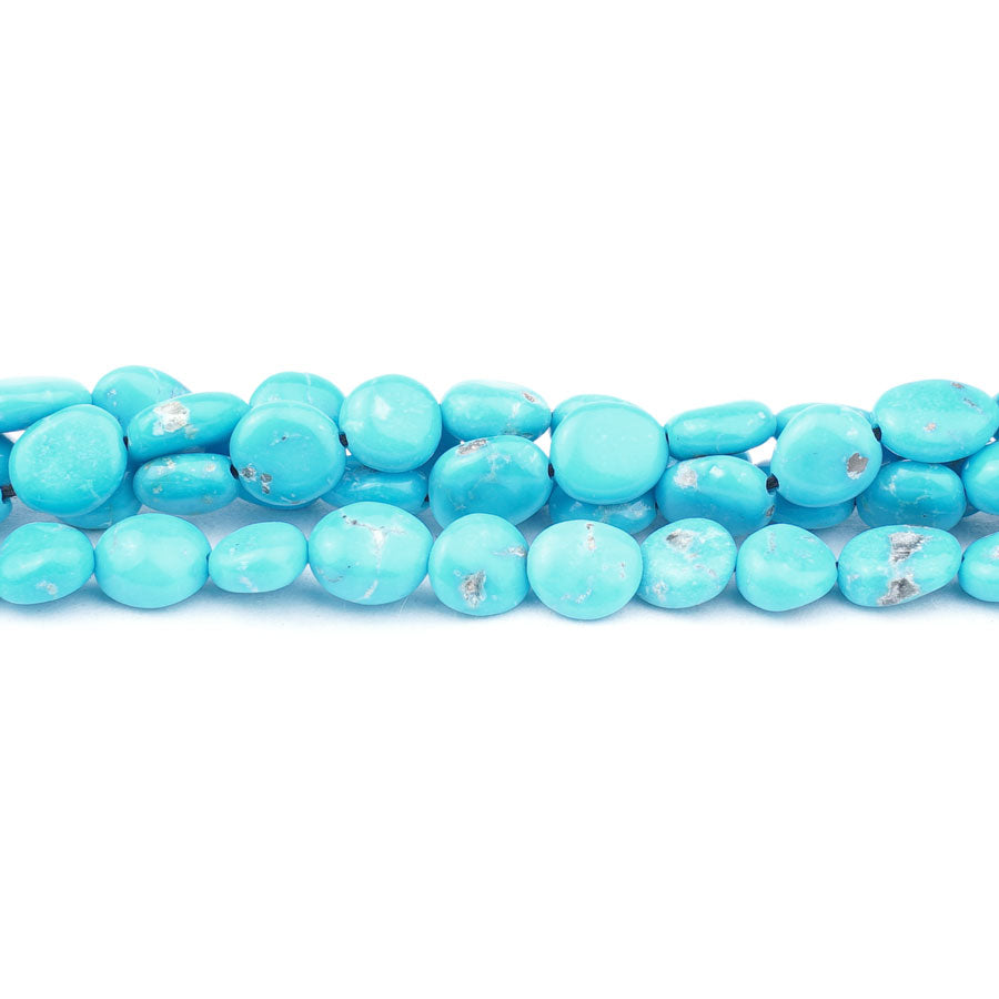 Sleeping Beauty Turquoise 7-9mm Flat Nugget Limited Editions 18.5" Strand - DSPremier - Goody Beads