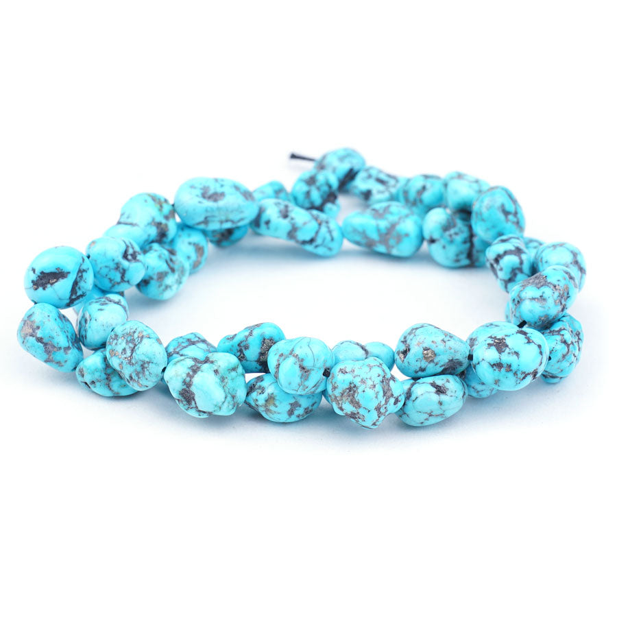 Sleeping Beauty Turquoise 8-12mm Nugget Spider Web Limited Editions 18-19" Strand - DSPremier - Goody Beads