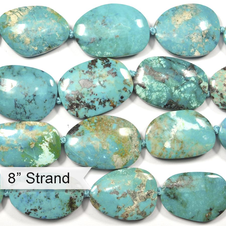 Blue Turquoise (natural) 18x25-25x30mm Irregular Oval