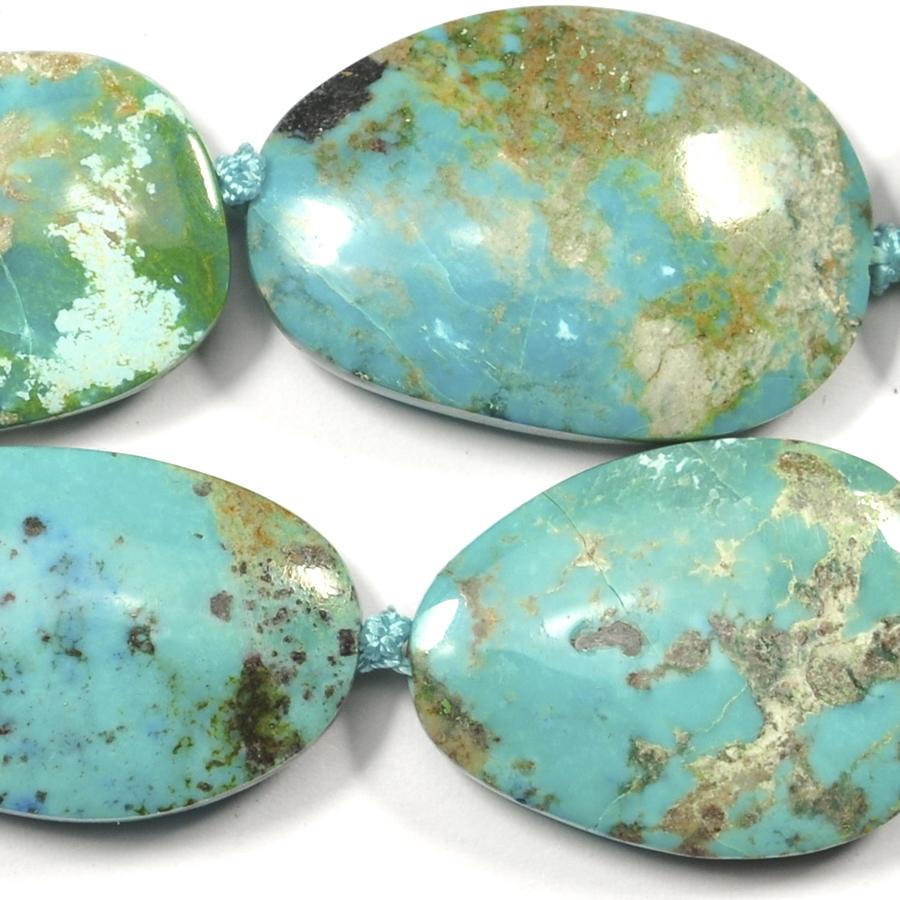 Blue Turquoise (natural) 18x25-25x30mm Irregular Oval