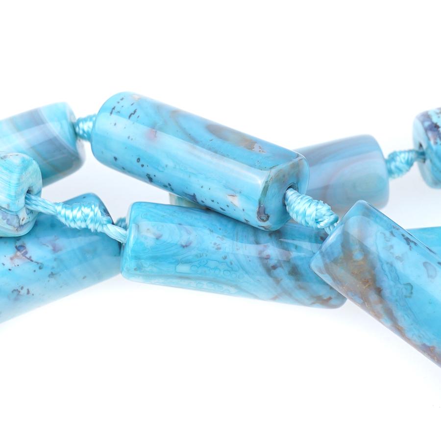 Blue Purple Terra Agate 10x30mm Tube 15-16 Inch