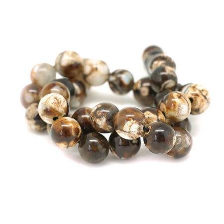 Terra Agate Brown 12mm Round - 15-16"