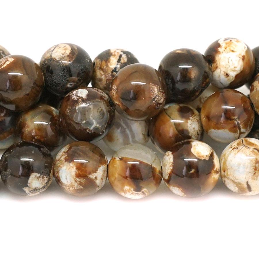 Terra Agate Brown 12mm Round - 15-16"