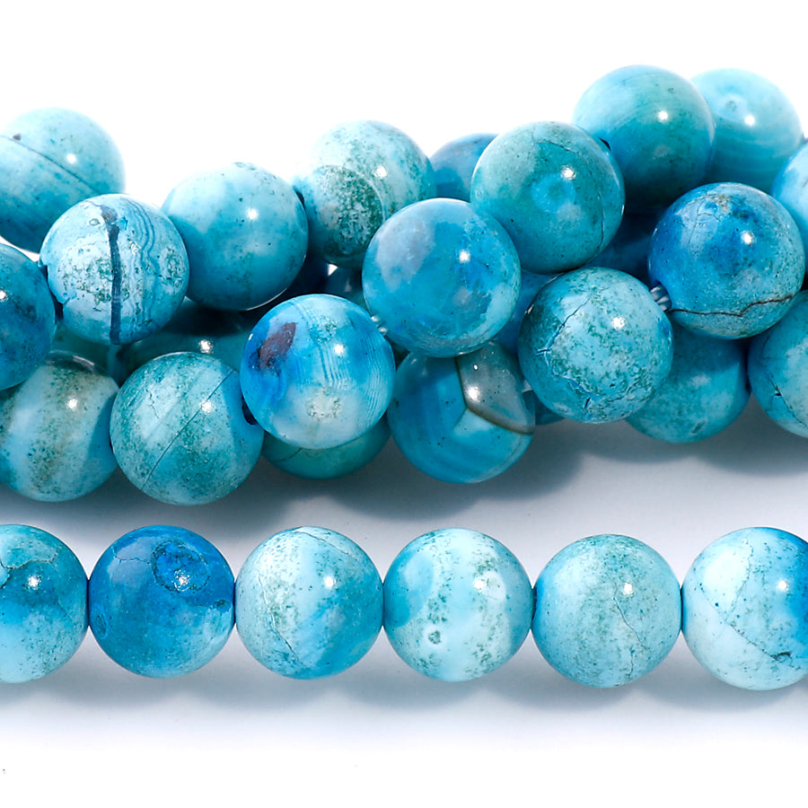 Blue Purple Terra Agate 6mm Round 15-16 Inch