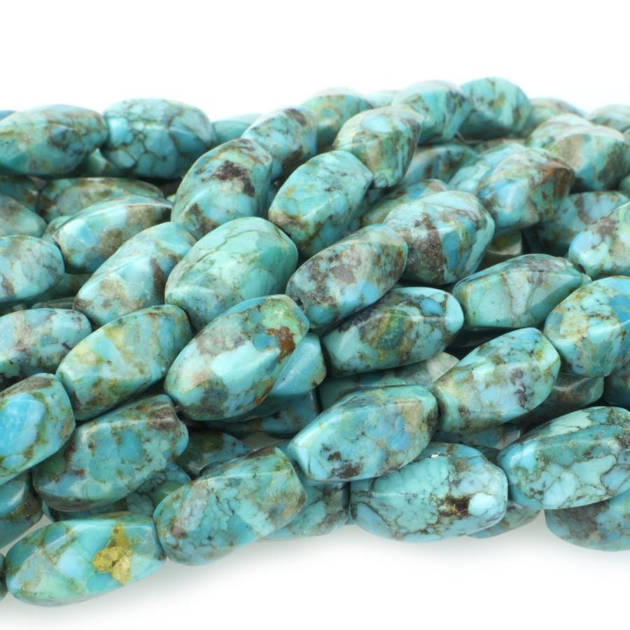 Turquoise 8x12 Twist Rice Bead 15-16 Inch