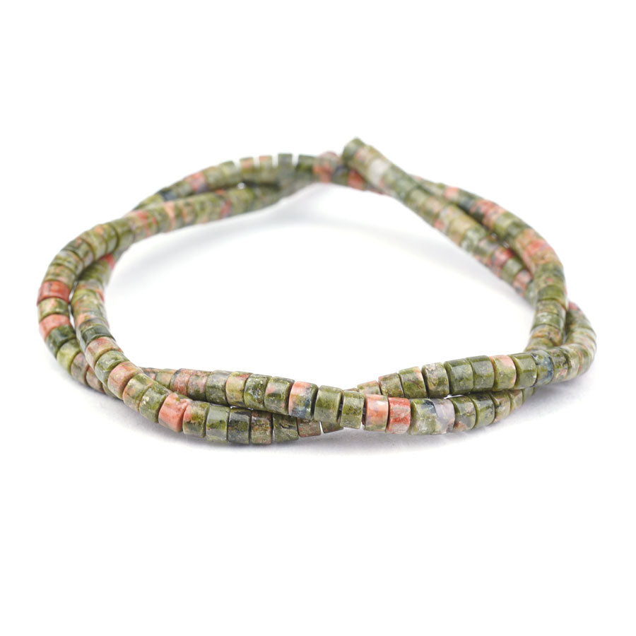 2X4mm Unakite Natural Heishi - Limited Editions - Goody Beads