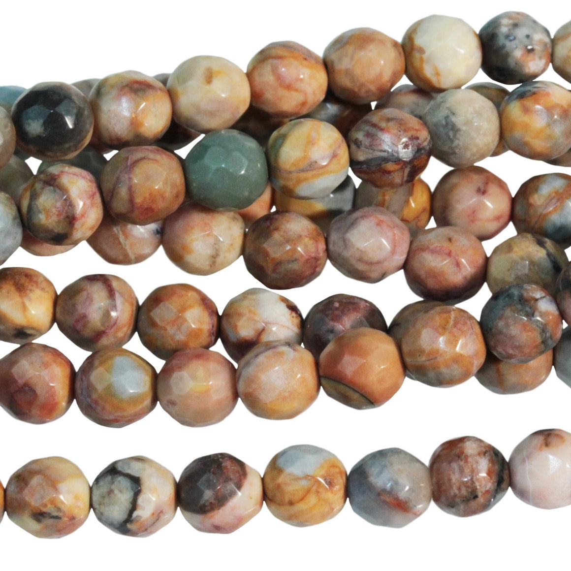 Venus Jasper 6mm Faceted Round 15-16 Inch