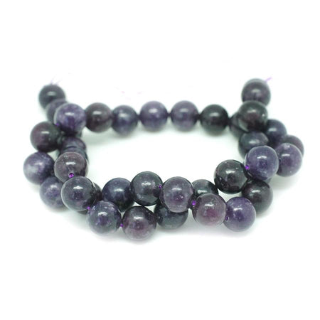 Violet Lepidolite (Natural) 10mm Round - 15-16"