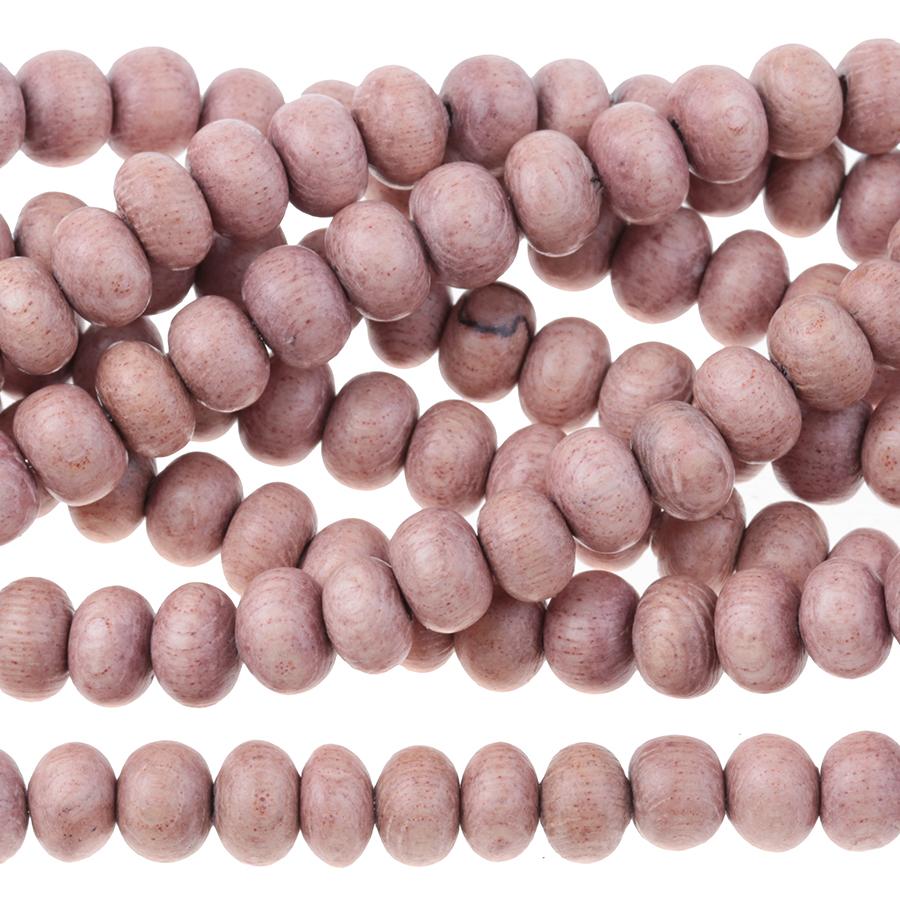 Rose Wood 6mm Rondelle 15-16 Inch - Goody Beads