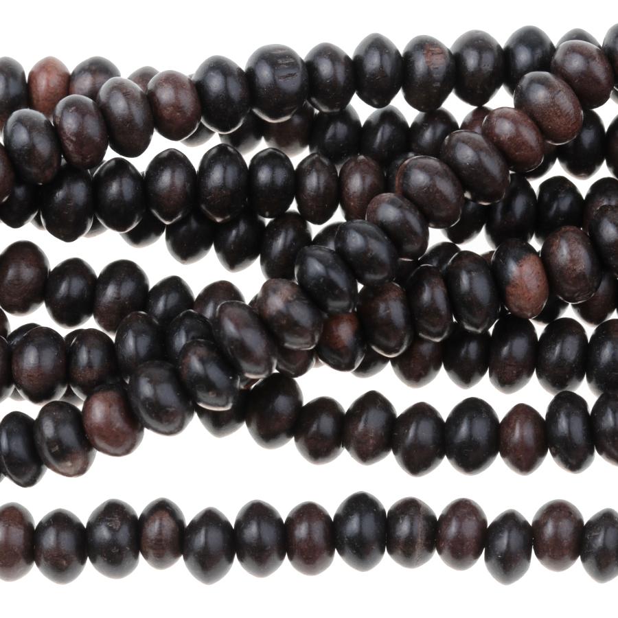 Tiger Kamagong (Ebony) 6mm Rondelle 15-16 Inch - Goody Beads