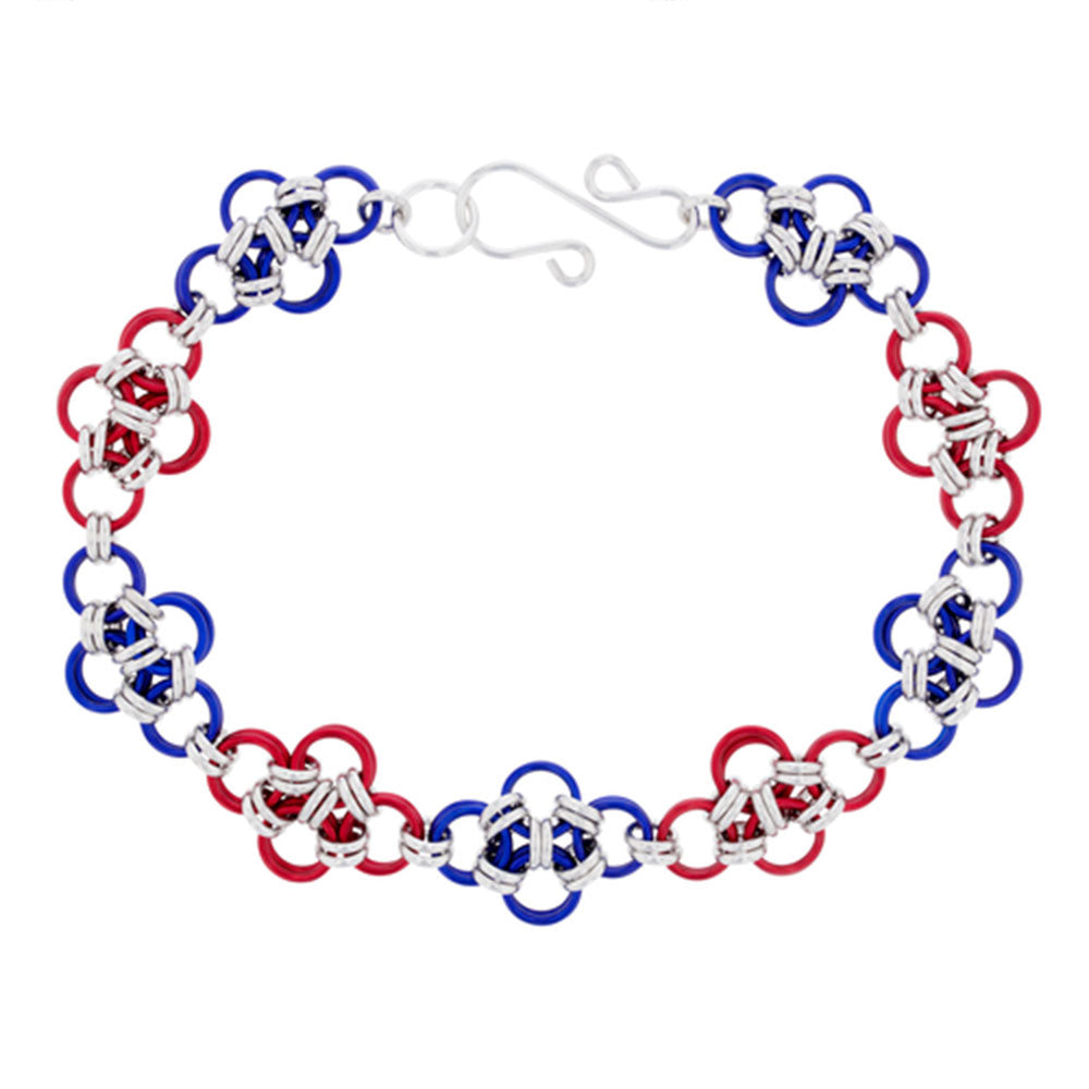 Independence Japanese Cross Chain Maille Earring, Necklace, and Bracelet Set Kit - Goody Beads