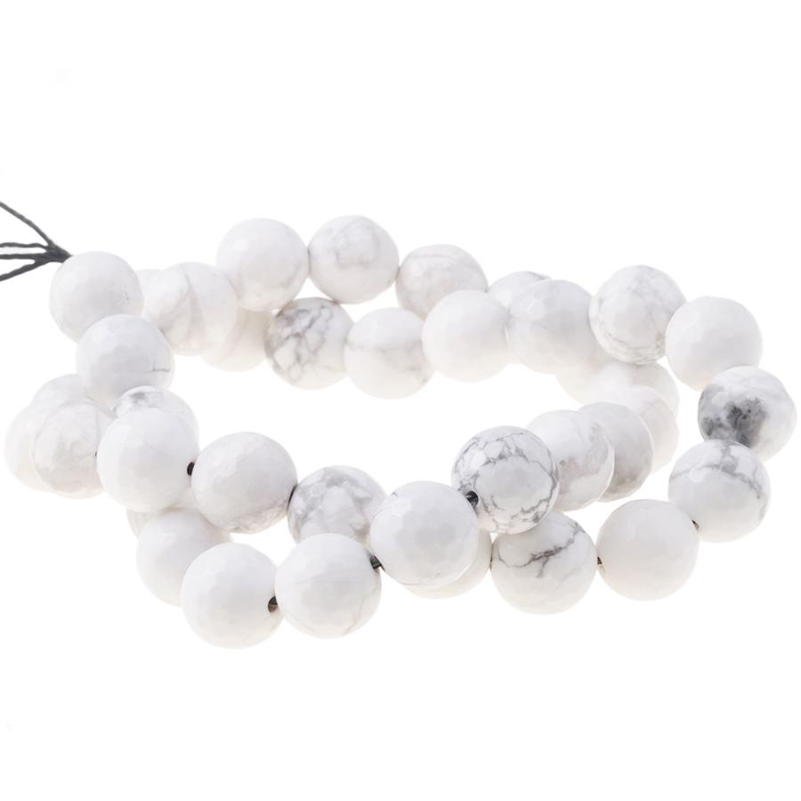 White Howlite 10mm Faceted Round 15-16 Inch