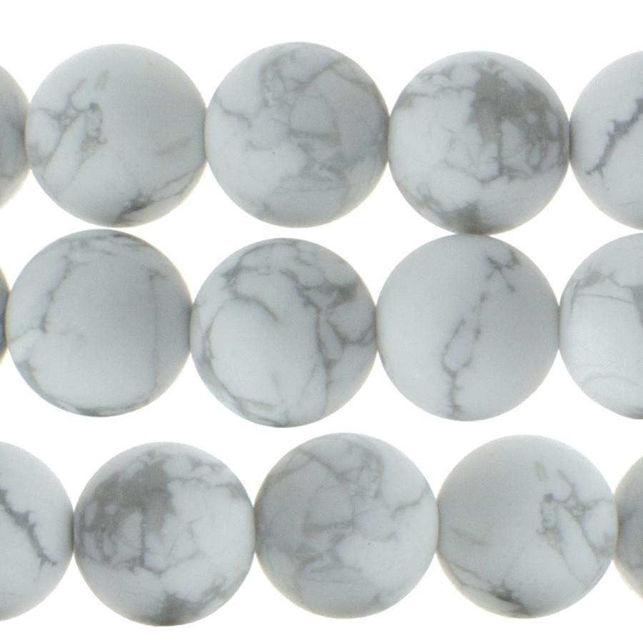 MATTE White Howlite 10mm Round 15-16 Inch