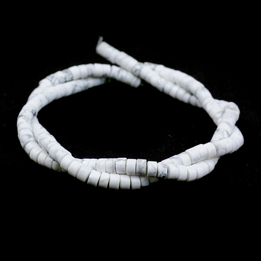 2X4mm White Howlite Heishi - Limited Editions - Goody Beads