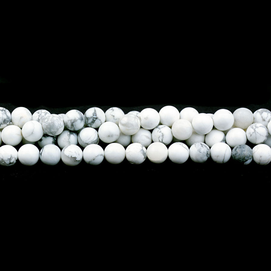 White Howlite 6mm Round 15-16 Inch - Goody Beads