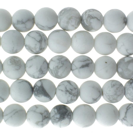 MATTE White Howlite 6mm Round 15-16 Inch