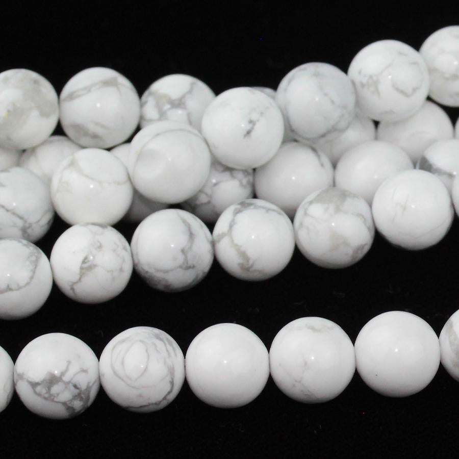 White Howlite 8mm Round 8-Inch - Goody Beads