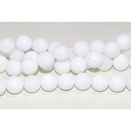 MATTE White Jade 10mm Round 15-16 Inch