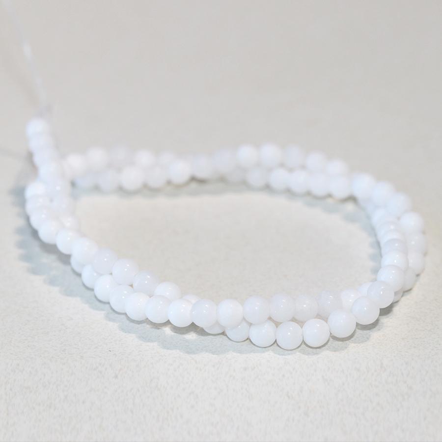 MATTE White Jade 4mm Round 15-16 Inch