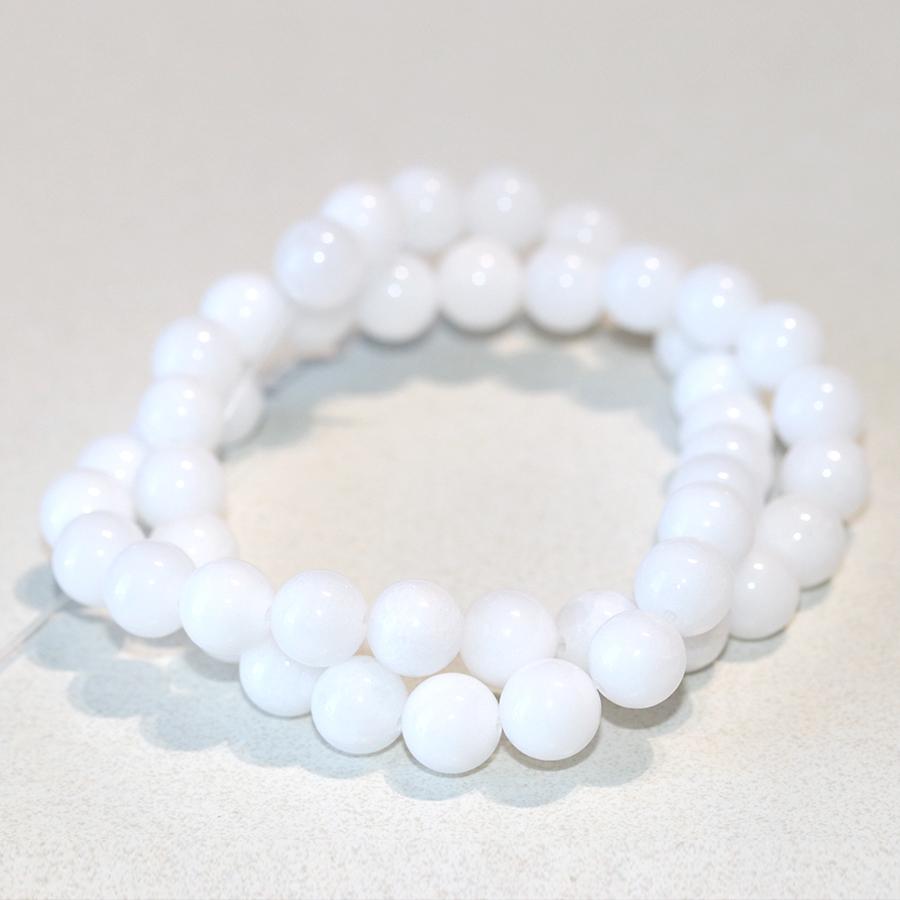 White Jade 8mm Round 15-16 Inch