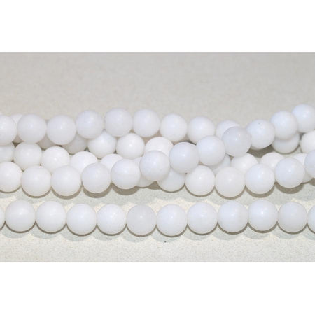 MATTE White Jade 8mm Round 15-16 Inch