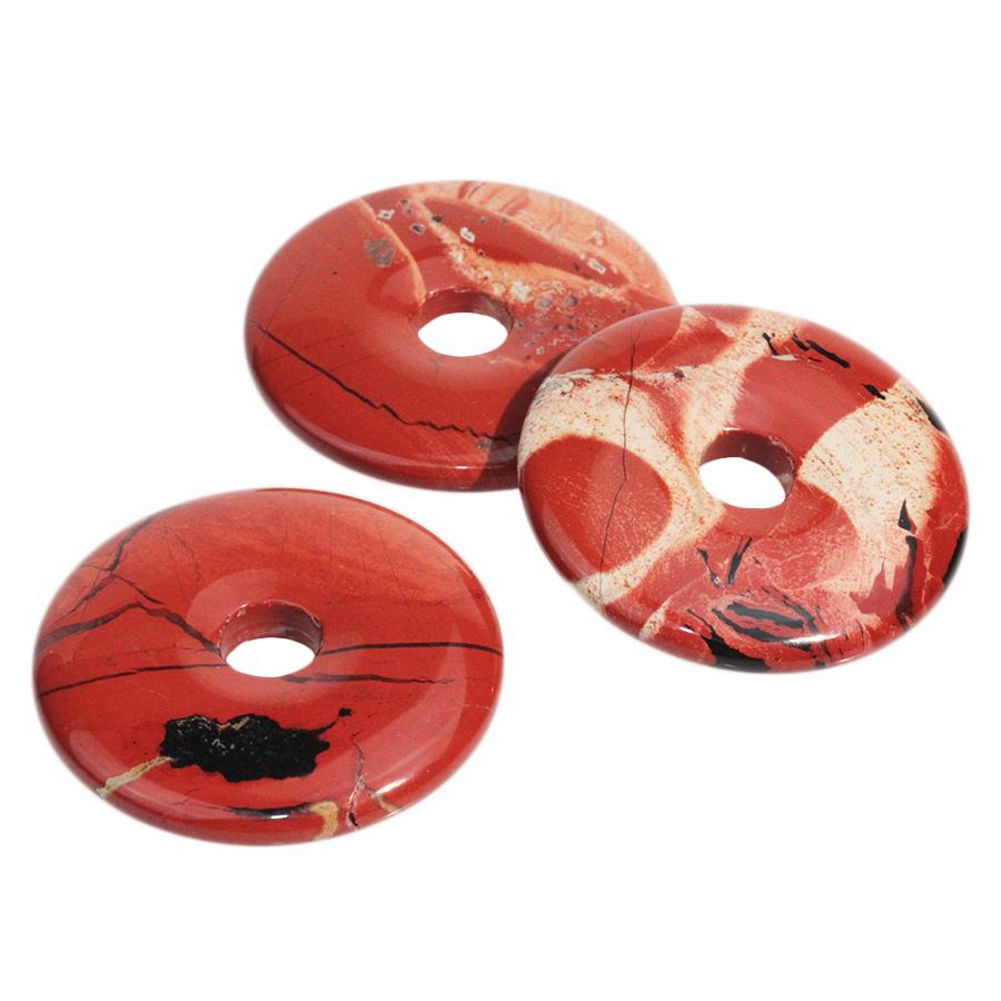 White Lace Red Jasper 40mm Donut Pendant - Goody Beads