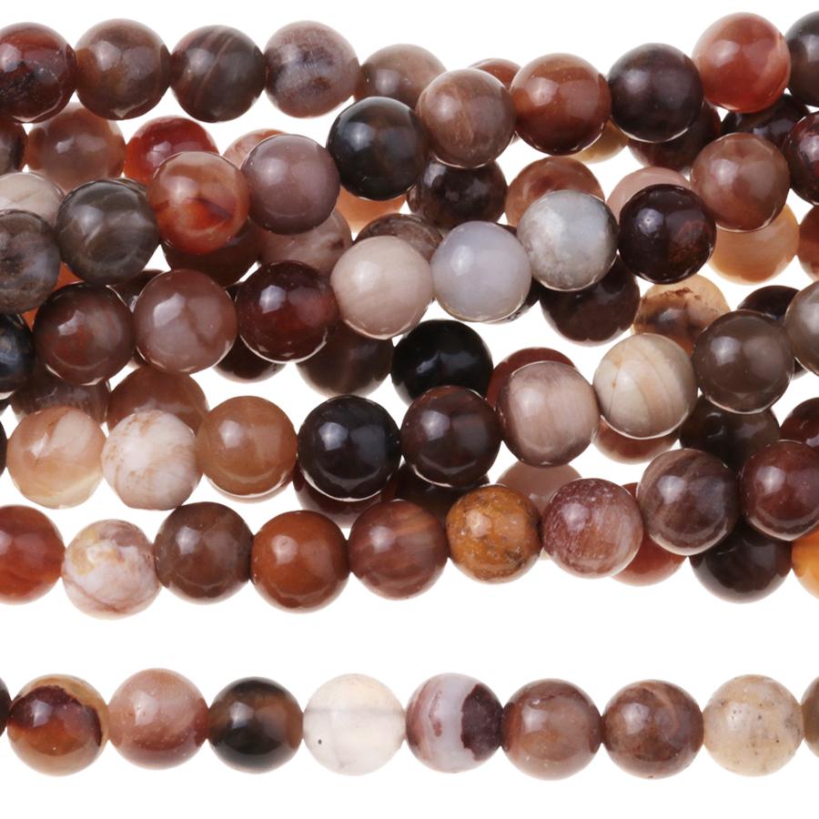 Wood Opalite 4mm Round 8-Inch - Goody Beads