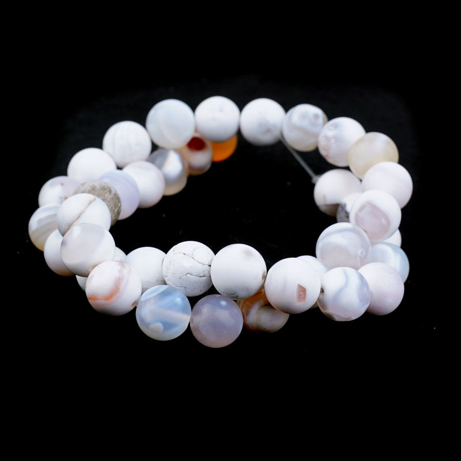 White Porcelain Agate 10mm Matte Round - Limited Editions - Goody Beads