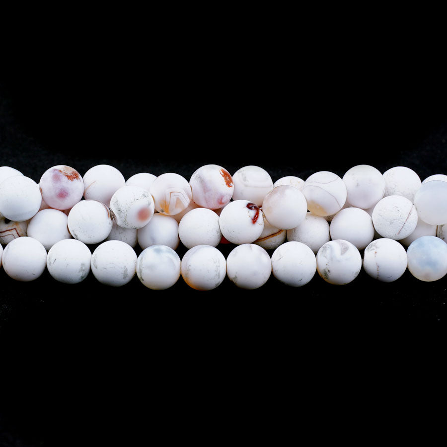 White Porcelain Agate 8mm Matte Round - Limited Editions - Goody Beads