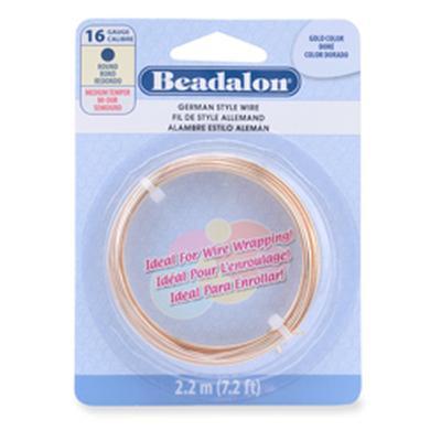 16 Gauge Gold Color Round German Bead Wire from Beadalon - Goody Beads