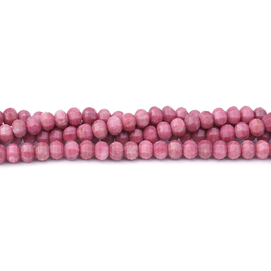 Wood Rhodonite 4mm Lantern Faceted A Grade - 15-16 Inch - Goody Beads