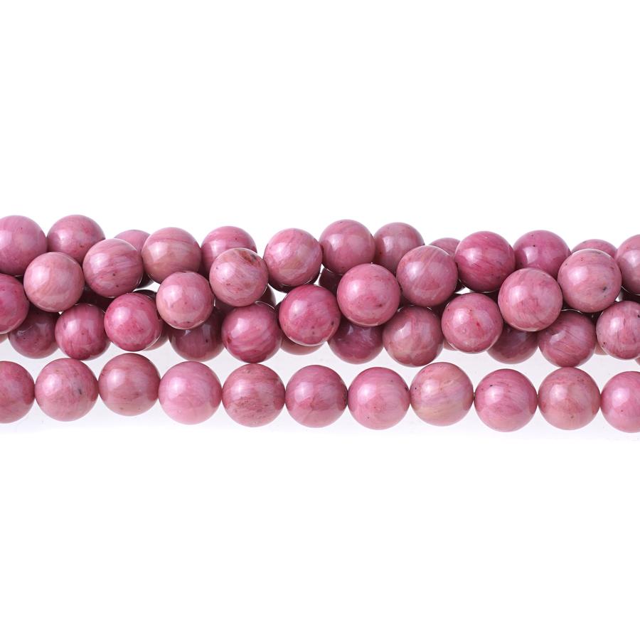 Wood Rhodonite 8mm Round 15-16 Inch