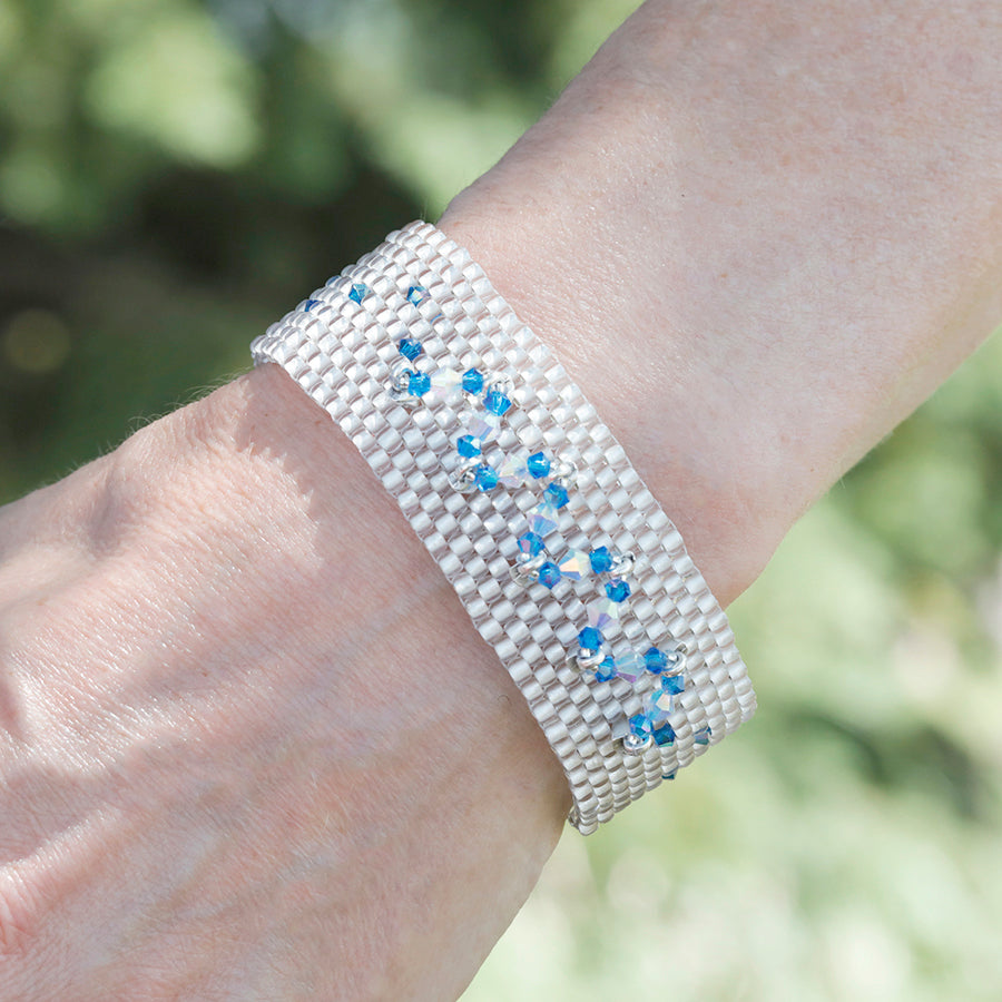 Wavy Preciosa Crystal Bracelet Kit - Blue Malibu from Lisa's Bead Designs - Goody Beads