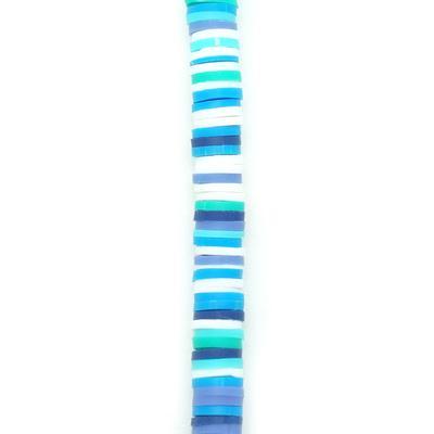 6mm Vinyl/Vulcanite Heishi Beads – Mixed Colors (Blue)