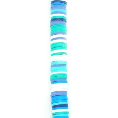 8mm Vinyl/Vulcanite Heishi Beads – Mixed Colors (Blue)