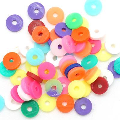6mm Vinyl/Vulcanite Heishi Beads – Mixed Colors (Multi)