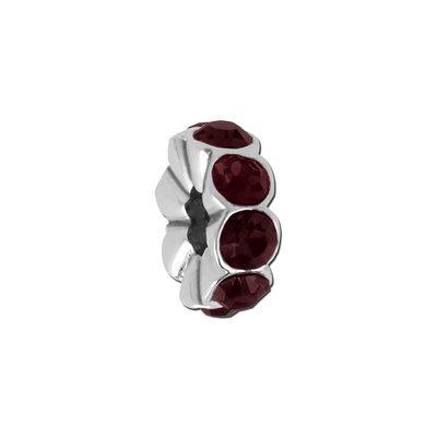 Garnet Rhinestone Rondelle Bead for 2mm Leather - Goody Beads