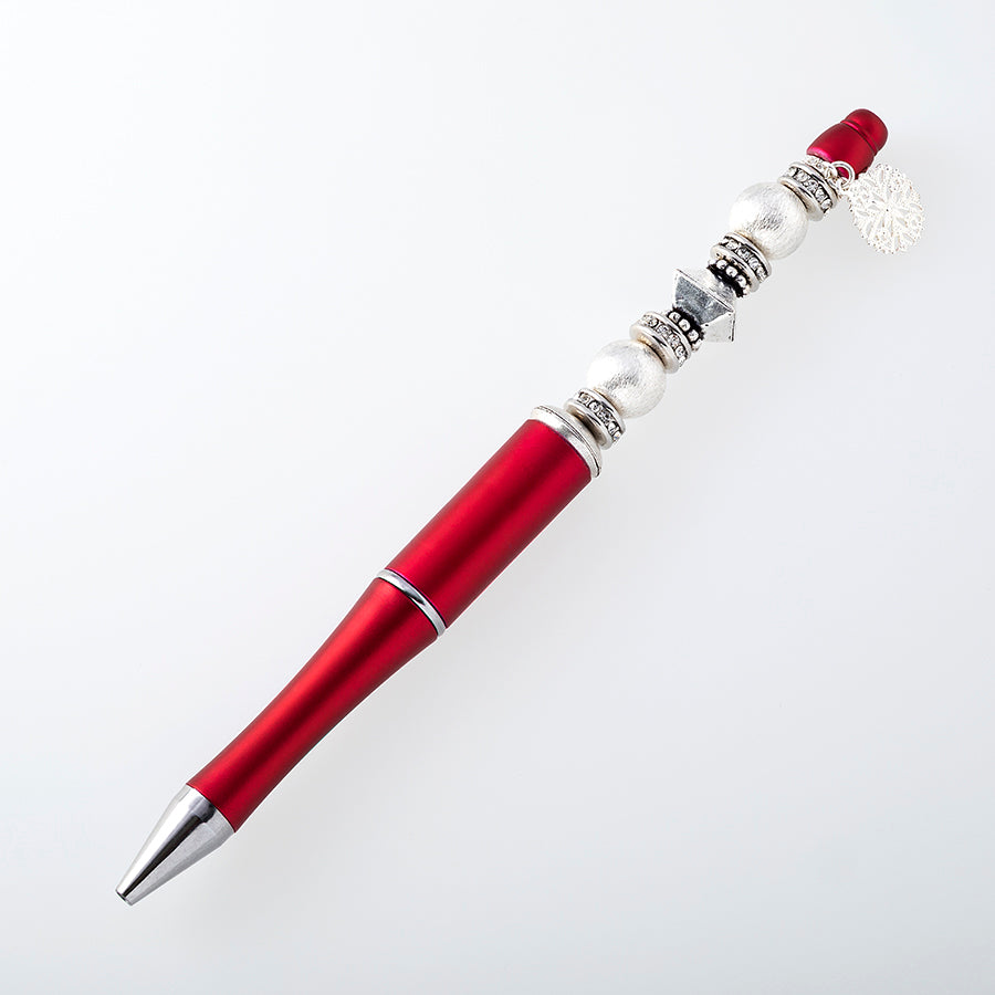 Beads with Bead Pen Kit - Silver Beads and Snowflake Charm with Red Pen - Limited Edition - Goody Beads