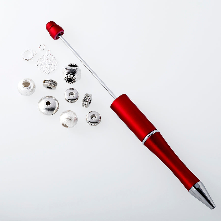 Beads with Bead Pen Kit - Silver Beads and Snowflake Charm with Red Pen - Limited Edition - Goody Beads