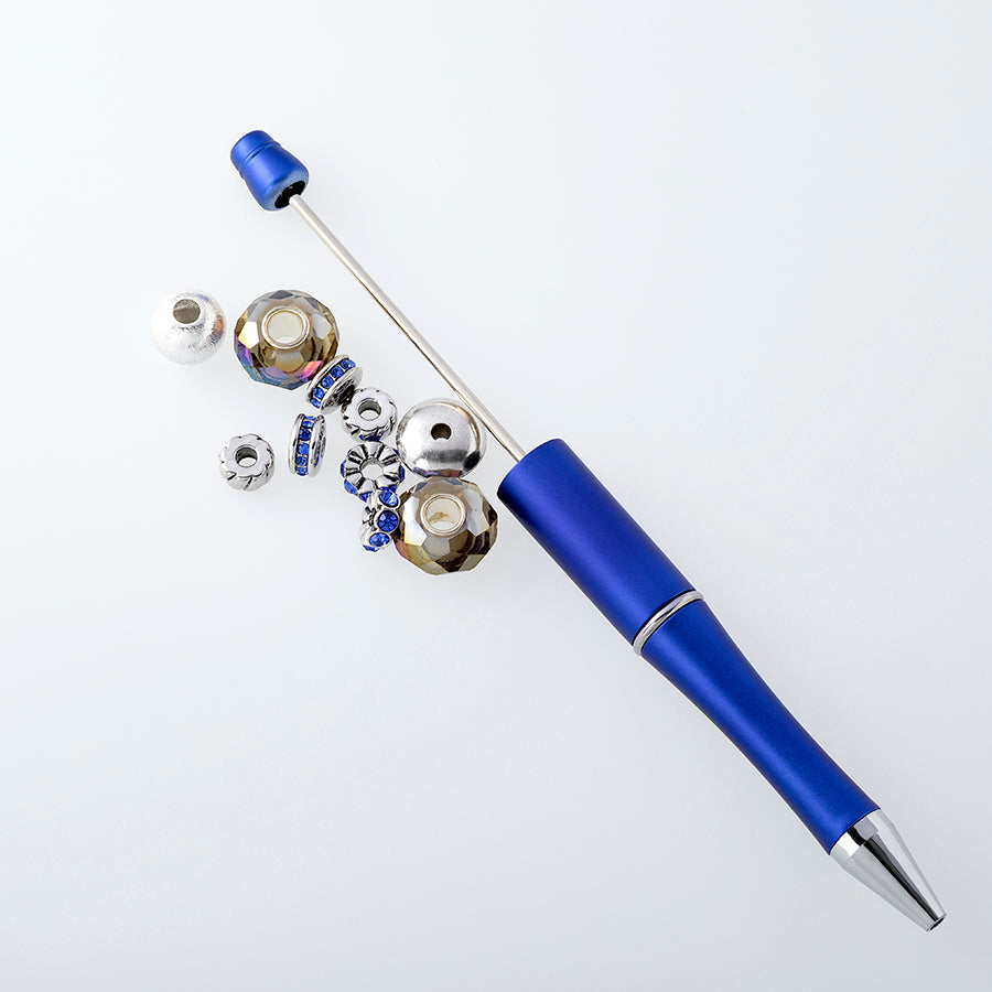 Beads with Bead Pen Kit - Silver and Blue Beads with  Blue Pen - Limited Edition - Goody Beads