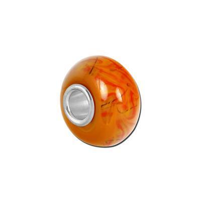 Petite Carmel with Swirl Lampwork Glass Bead - Interchangeable - Goody Beads