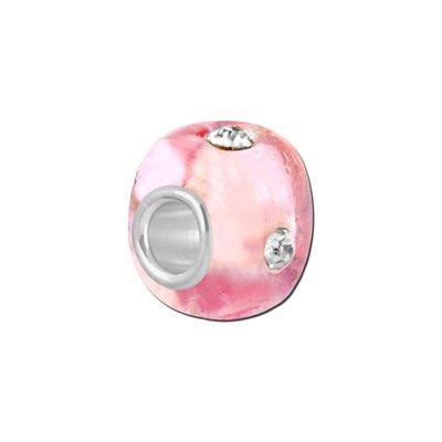 Petite Pink with Rhinestones Bead - Interchangeable - Goody Beads