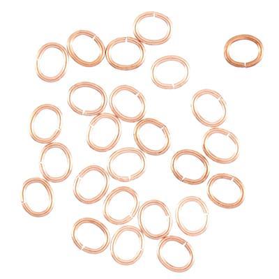 5mm Oval Rose Gold Plated Jump Rings - Goody Beads