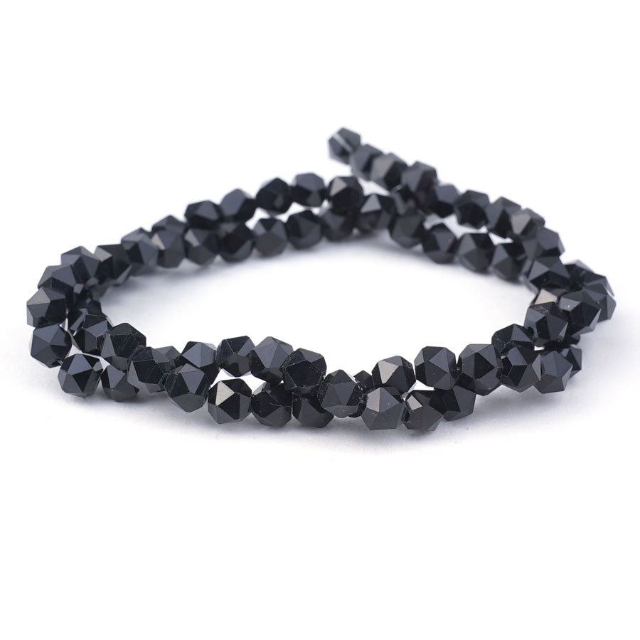 6mm Metallic Black Star Cut Glass Beads - Goody Beads