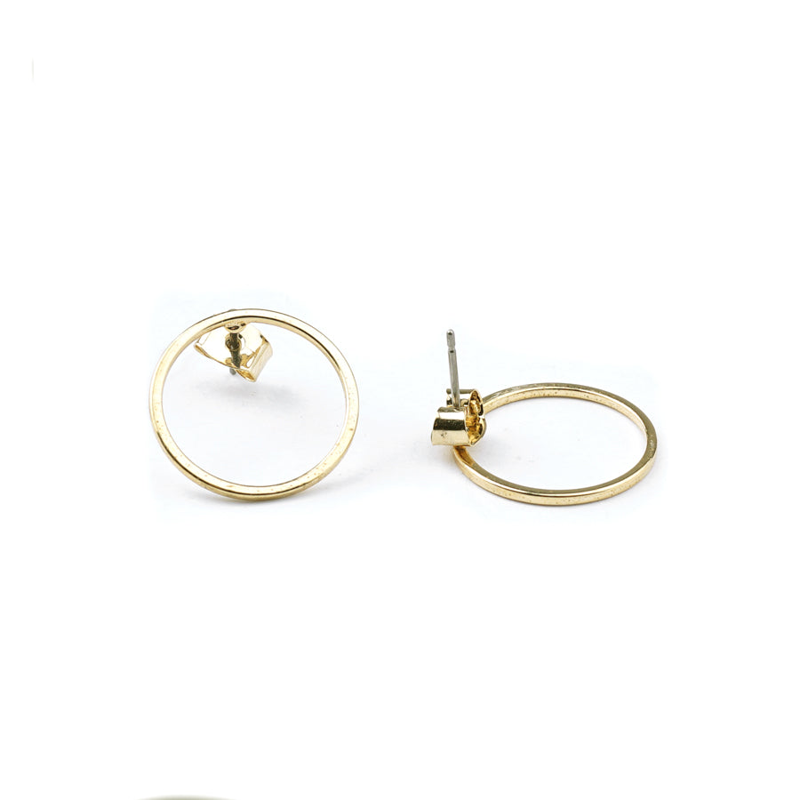 18mm Gold Hoop Post Earrings - Goody Beads